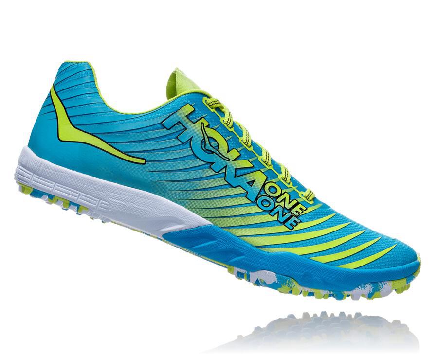 Spikes Atletismo Hoka One One Hombre Azules/Verdes - Evo Xc - YPEL68973